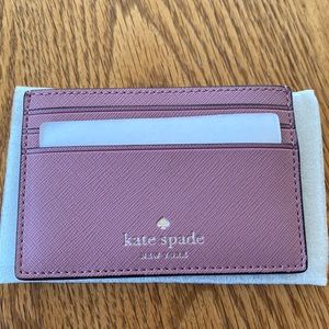 Kate Spade greta court graham card holder in dusty peony nwt